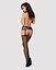 Сетчатые чулки-стокинги с узором на ягодицах Obsessive Garter stockings S232 черные имитация S/M/L - миниатюра 4