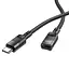 Перехідник Hoco U107 Type-C male to Type-C female USB2.0 (1.2m) Black - мініатюра 1
