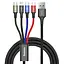 Кабель Baseus Fast 4-in-1 Cable For iP + 2xType-C + Micro 3.5 A 1.2 м CA1T4-B01 черный - миниатюра 1