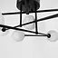 Стельова люстра в чорному корпусі з вигнутими ріжками на 9 ламп | Line F | Арт. YQ317/9 BK+WT - мініатюра 4