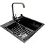 Комплект мойка + смеситель Romzha Arta U-450S BL(B) - миниатюра 3
