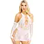 Мини платье Leg Avenue Mini dress and matching gloves White One Size - миниатюра 1