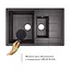 Кухонна мийка Lidz 780x495/200 BLA-03 (LIDZBLA03780495200), Чорний - мініатюра 3