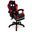 Геймерське крісло Primaveo з ергономічними подушками та висувною підставкою для ніг чорно-червоне - мініатюра 1