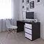 Комп'ютерний стіл Vays, письмовий, сучасний, з тумбою справа, 3 шухляды з фасадами без ручок R-1 Венге Темний-Білий фасад - мініатюра 2