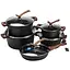 Набір посуду Haus Roland з антипригарним покриттям 5 предметів 12/8/5,4//4,3/3,1 л чорний HP33528B - мініатюра 2
