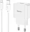 Универсальная зарядка для телефона Hoco C106A Leisur 10,5 Вт/2,1 А кабель MicroUSB 1 порт USB блок питания с проводом Белый - миниатюра 3