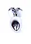Анальна пробка с кристаллом Jewellery Silver Heart Plug 7х2.7 см (красный) - миниатюра 5