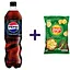 Набор: напиток Pepsi безалкогольный сильногазированный на ароматизаторах бескалорийный Пепси нуль сахара с подсластителем 0.75 л + чипсы Lay's со вкусом зеленого лука 120 г - миниатюра 1