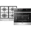 Комплект Hansa духовка электрическая + поверхность газовая черный+нержавеющая сталь - миниатюра 1