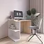 Комп’ютерний стіл Vays D-7 Дуб Сонома-Білий, письмовий, з полицями ліворуч, ЛДСП, 100×60×76 см - для дому, офісу, навчання - мініатюра 1