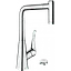 Змішувач Hansgrohe Metris Select 320 2jet кухонний на 2 отвори з витяжним виливом Sbox Chrome 73806000 Хром - мініатюра 1