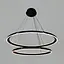 Современная подвесная люстра с двумя черными кольцами Ø 80+60 см Line F | Ст. MJ341-800+600 BK - миниатюра 1