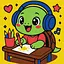 Картина по номерам "Черепашка рисует" ©art_selena_ua KHO1297, 25х25 см - миниатюра 1