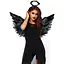 Крила чорного ангела Leg Avenue Angel Accessory Kit Black, крила, німб - мініатюра 1