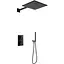 Душова система Kohlman Experience 30 black з термостатом + BOX прихованого монтажу KPL-QW432EBQ30, Чорний матовий - мініатюра 1