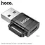 Перехідник Hoco UA31D USB male to Type-C female USB 2.0 adapter чорний - мініатюра 3