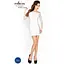Бодістокінг Passion BS025 white, сукня-сітка, спущене плече, довгий рукав, S/M/L - мініатюра 2