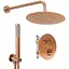Душова система Rea Lungo brushed copper з термостатом + BOX прихованого монтажу REA-P8808, Теплий захід сонця - мініатюра 1
