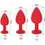 Комплект силіконових анальних пробок із кристалом SKN-KSIL-06 (розмір S, M, L), Червоний - мініатюра 6