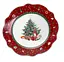 Тарелка десертная Christmas 21.5 см фарфоровый новогодний принт Бело красный - миниатюра 1