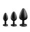 Набір анальних пробок Luxe Bling Plugs Trainer Kit 3 шт. (чорний) - мініатюра 1