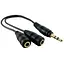 Кабель-переходник ExtraDigital 3.5 мм M - 2x3.5 мм F 20 см черный (KBA1680) - миниатюра 1