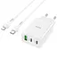 МЗП Hoco C99A PD20W+QC3.0 (1USB/2Type-C/3A) + Type-C to Lightning White - мініатюра 2