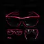 Очки светодиодные Leds прозрачные El Neon ray pink неоновые - миниатюра 2