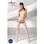 Бодістокінг Passion BS050 комбінезон імітація панчохи та пояси S/M/L white - мініатюра 2