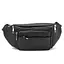 Вместительная кожаная сумка на пояс черная Tiding Bag M56-2030A - миниатюра 1
