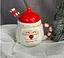 Новогодняя кружка Olens 102-1062 Кенди-Санта с крышкой и ложкой керамика 400 мл Красная - миниатюра 4