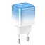 Адаптер сетевой - зарядное устройство Hoco single port charger C101A 1 порт USB-C 20W бело-голубой градиент - миниатюра 1