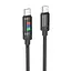 Кабель Hoco U126 с индикатором Type-C to Type-C PD 100W 1.2 м черный - миниатюра 1