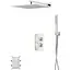 Душова система Corsan Ango 30 хром з термостатом + BOX прихованого монтажу ZA30TCH, Хром - мініатюра 1