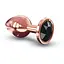 Металева анальна пробка Dorcel - Diamond Plug Rose Gold із прикрасою у вигляді кристалу M - мініатюра 1