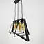 Люстра у трикутній формі корпусу чорного кольору із янтарними плафонами Line.F 11806/3 BK - мініатюра 2