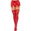Чулки Leg Avenue Leg Avenue Lace thigh highs & garterbelt Red One Size - миниатюра 1