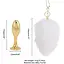 Металлическая анальная пробка Кроличий хвост Lockink Sevanda White Bunny-Tail Anal Pear-shape Plug - миниатюра 6