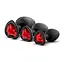 Набір анальних пробок Luxe Bling Plugs Trainer Kit 3 шт. (чорний) - мініатюра 3