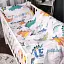 Простыня MirSon Бязь 17-0697 Colorful Dinosaurs 180x220 см белая с принтом (2200010458992) - миниатюра 2