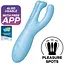 Клиторальный смарт вибратор Satisfyer Threesome 4 Blue с тремя пальчиками - миниатюра 2