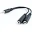 Кабель-переходник Cablexpert 3.5 мм M - 2x3.5 мм F 10 см черный (CCA-415-0.1M) - миниатюра 1