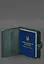 Кожаная обложка-портмоне для военного билета офицера запаса (узкий документ) Зеленый - миниатюра 4