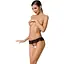 Мереживні стрінги з доступом Passion Senia Thong Black S/M - мініатюра 1