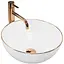 Умивальник Rea Stella накладний rose gold edge білий REA-U7444, Білий - мініатюра 1