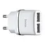 Мережевий зарядний пристрій Hoco C12 Smart dual USB charger ( EU ) 2USB 2.4A Білий - мініатюра 1