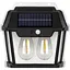 Мощный настенный солнечный светильник с датчиком движения Solar HW-999-2 аккумуляторный уличный фонарь Черный - миниатюра 1