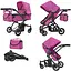 Коляска для куклы 2в1 CARRELLO MAESTRO, 52.5x15x38 см, 9651B+BAG ROSE RED - миниатюра 1