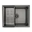 Кухонна мийка Gappo GS5040-6 інтегрована 500x400 мм, нержавіюча сталь, поверхня PVD, Чорний - мініатюра 2